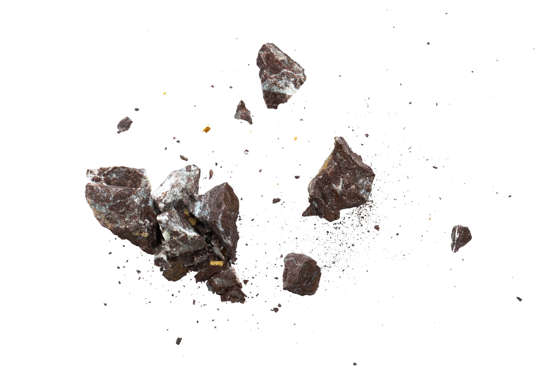 abstract explosion rock with particle isolated