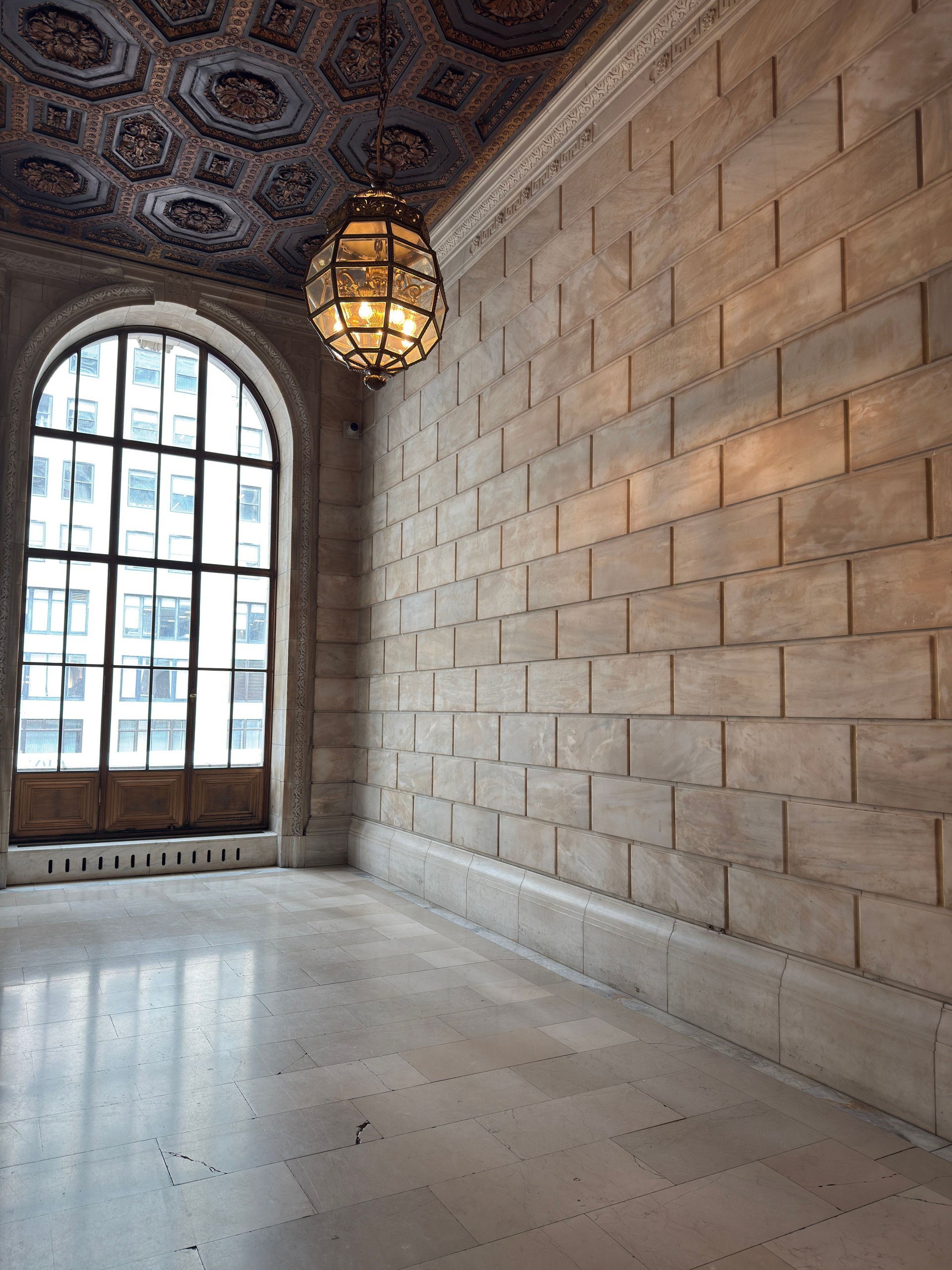 Hallway and window at the New York Public Library